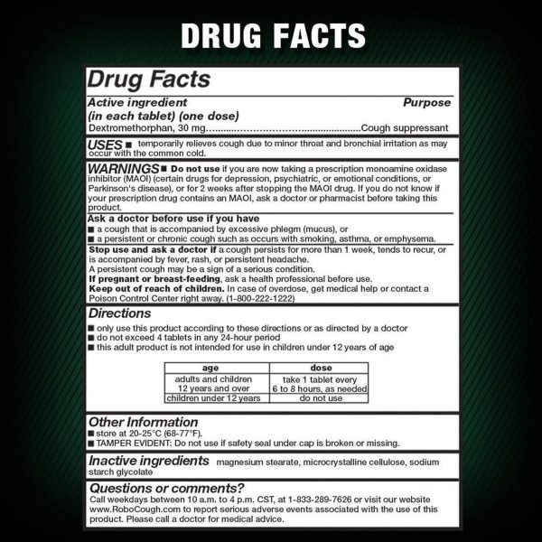 Cough Suppressant, Dextromethorphan 30mg, Tablets for Cough Relief - Image 3